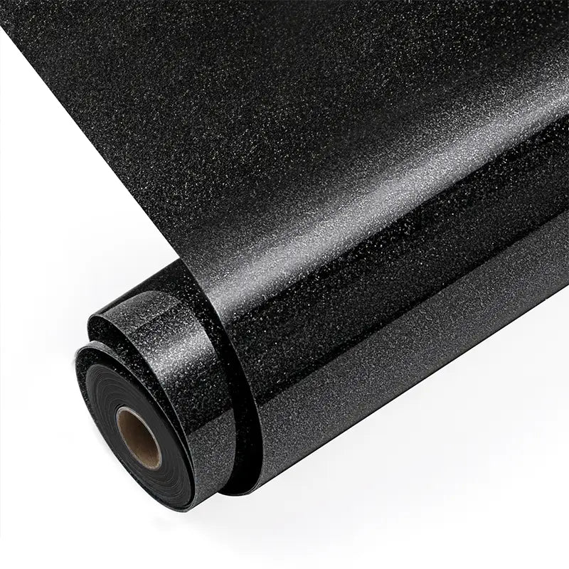 Vinil termotransferabil cu sclipici – Negru – 30,5 x 90 cm