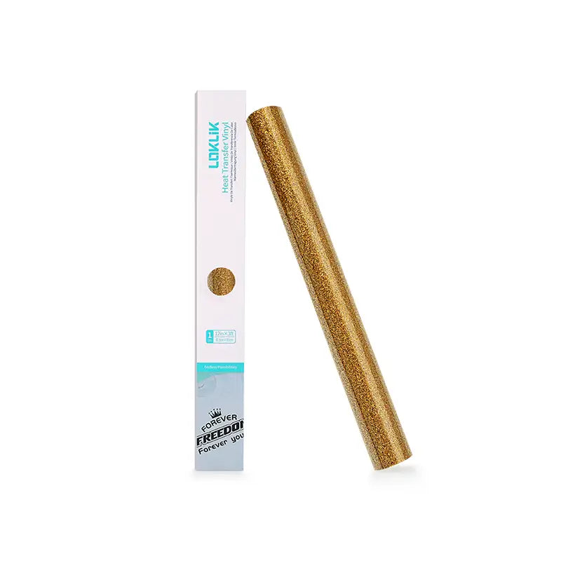 Vinil termotransferabil cu sclipici – Auriu – 30,5 x 90 cm