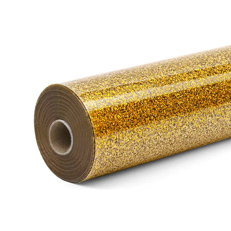 Vinil termotransferabil cu sclipici – Auriu – 30,5 x 90 cm