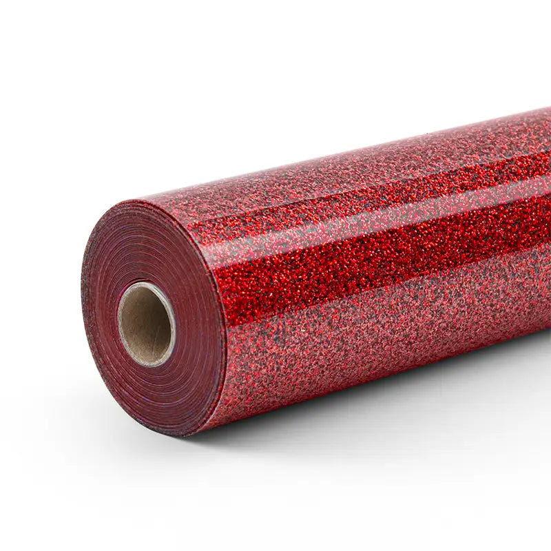 Vinil termotransferabil cu sclipici – Roșu – 30,5 x 90 cm