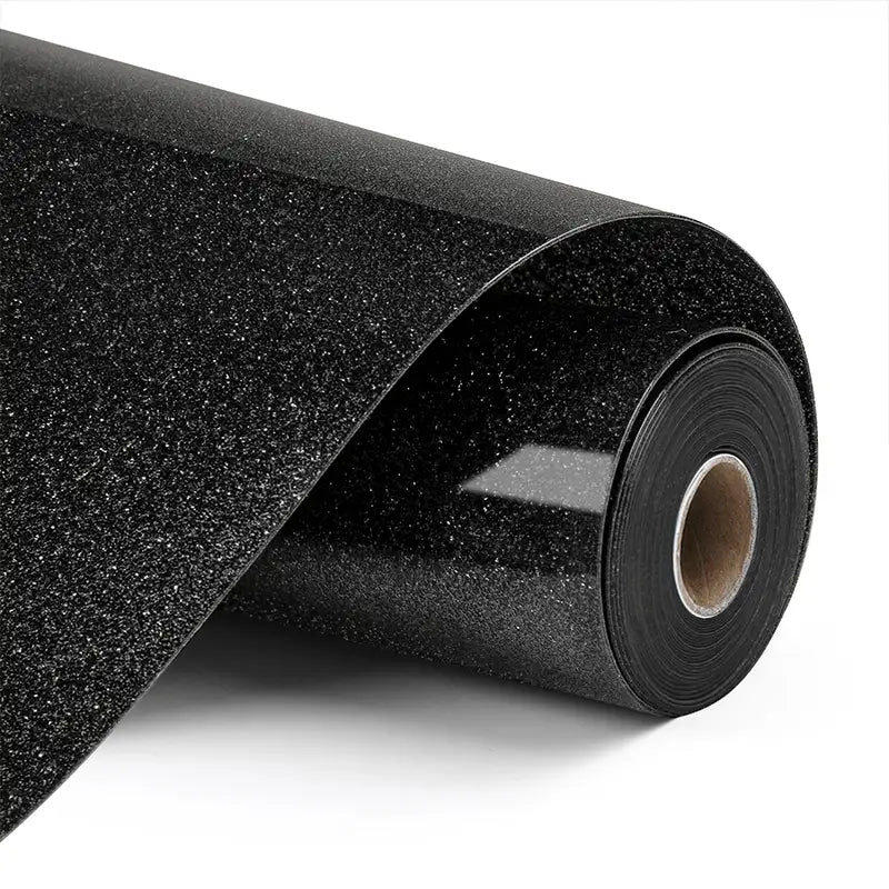 Vinil termotransferabil cu sclipici – Negru – 30,5 x 90 cm
