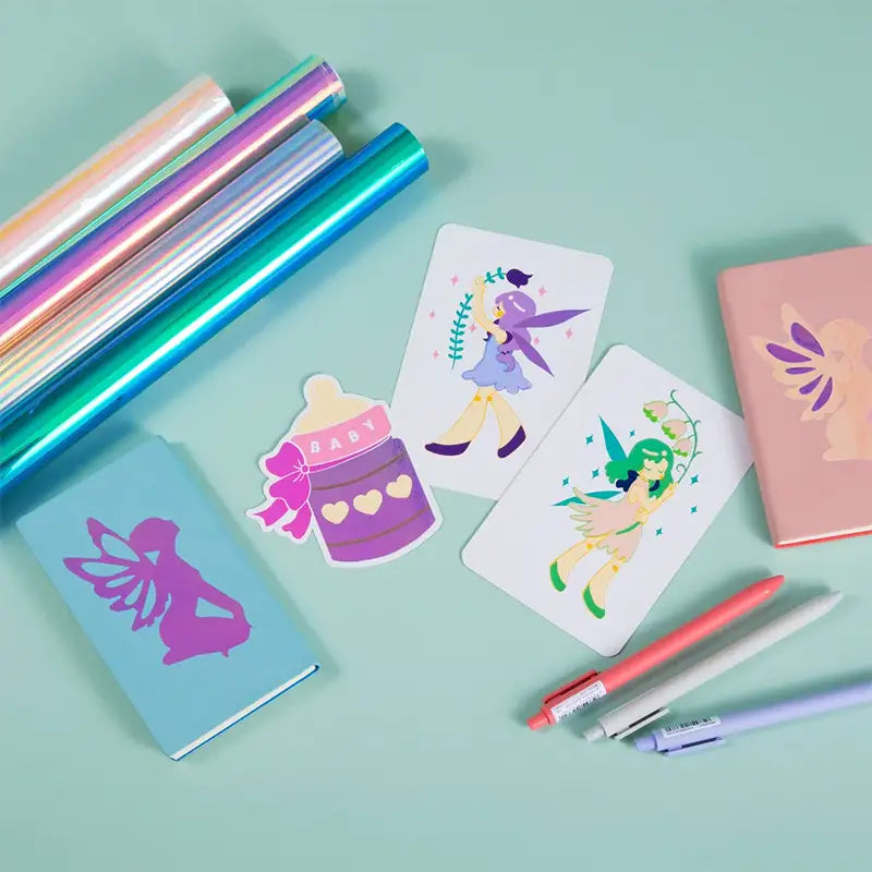 Permanent Adhesive Vinyl Holographic - Iridescent Silver - 30.5 x 90 cm