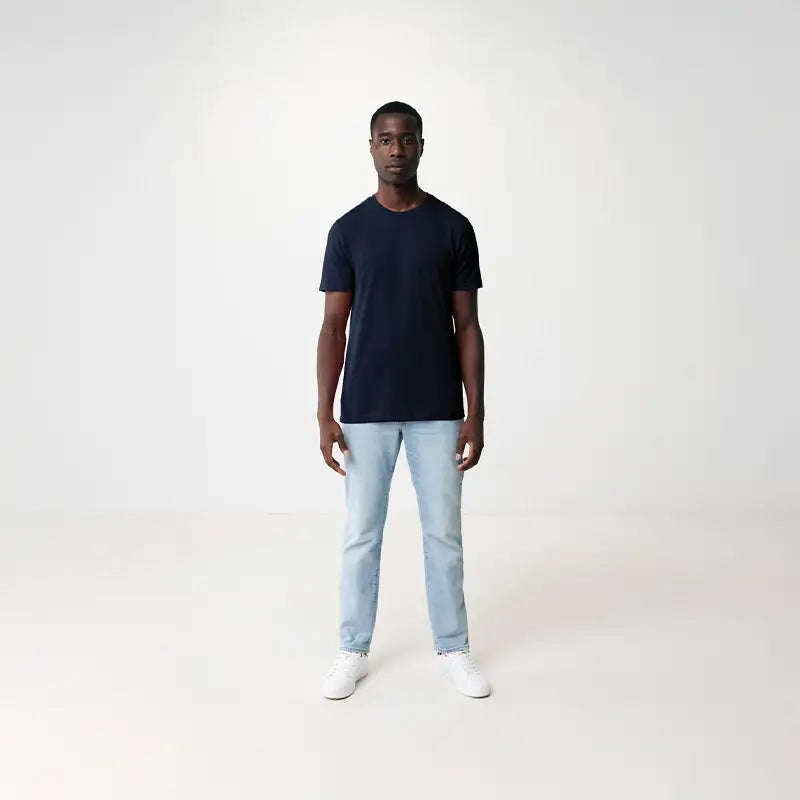 Tricou Bryce din bumbac reciclat, culoare bleumarin