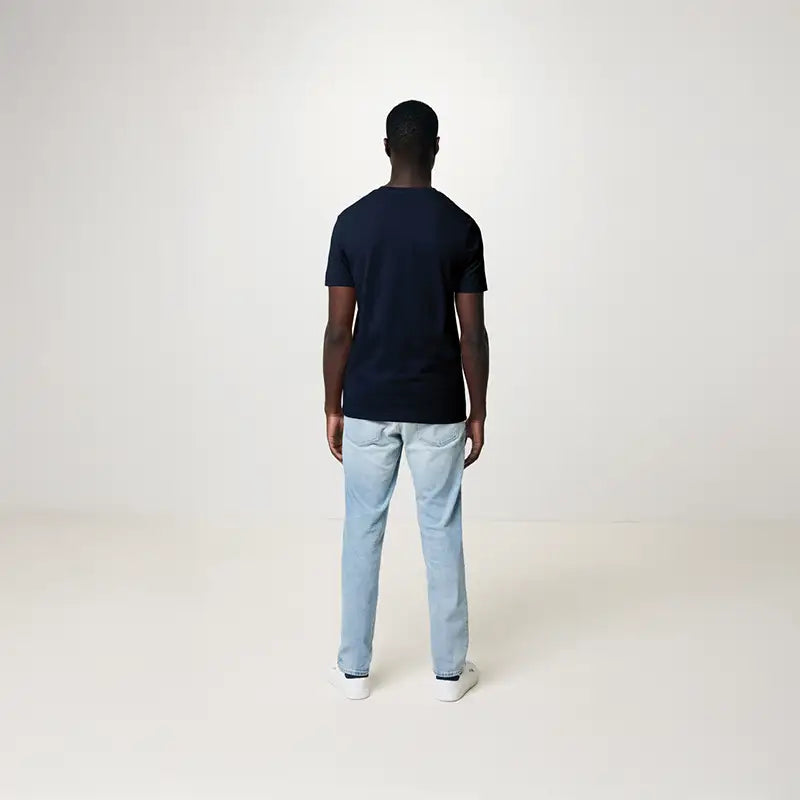 Tricou Bryce din bumbac reciclat, culoare bleumarin
