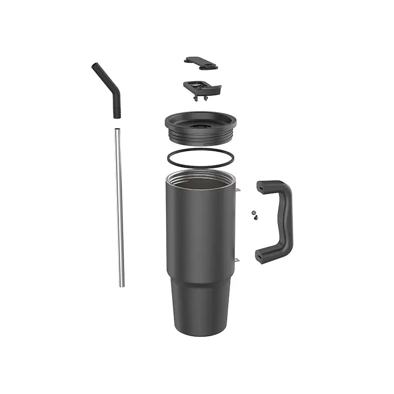 Pahar Deluxe din oțel inoxidabil, 900 ml – Negru